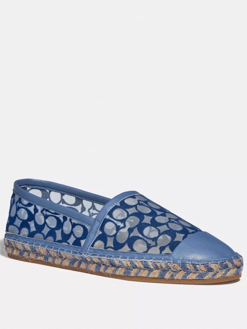 Coach Blue Signature Mesh Espadrille Slip-On
